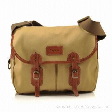 Laptop Messenger Bag with 1.5 Inches Cotton Shoulder Straps, Made of Canvas and PU Leather